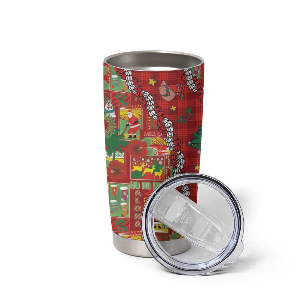Mele Kalikimaka Pakalana Pikake Lei Tumbler Cup Hawaiian Rodeo Paniolo Omaomao Palaka - Polynesian Pride