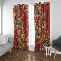 Mele Kalikimaka Pakalana Pikake Lei Window Curtain Hawaiian Rodeo Paniolo Omaomao Palaka - Polynesian Pride