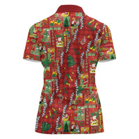 Mele Kalikimaka Pakalana Pikake Lei Women Polo Shirt Hawaiian Rodeo Paniolo Omaomao Palaka LT9 - Polynesian Pride