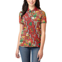 Mele Kalikimaka Pakalana Pikake Lei Women Polo Shirt Hawaiian Rodeo Paniolo Omaomao Palaka LT9 - Polynesian Pride