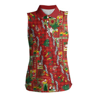 Mele Kalikimaka Pakalana Pikake Lei Women Sleeveless Polo Shirt Hawaiian Rodeo Paniolo Omaomao Palaka LT9 Female Green - Polynesian Pride