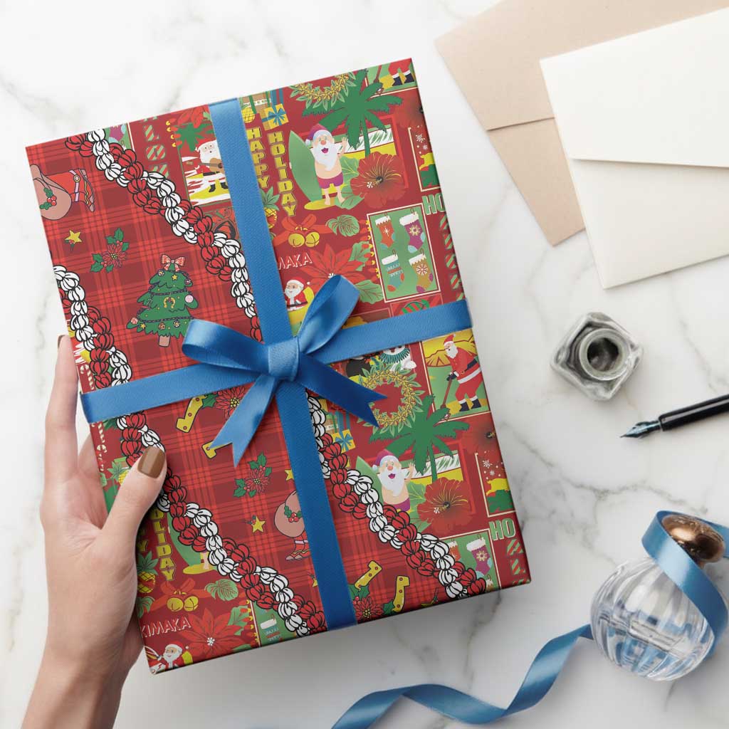Mele Kalikimaka Pakalana Pikake Lei Wrapping Paper Hawaiian Rodeo Paniolo Omaomao Palaka - Polynesian Pride