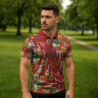 Mele Kalikimaka Pakalana Pikake Lei Zipper Polo Shirt Hawaiian Rodeo Paniolo Omaomao Palaka LT9 - Polynesian Pride