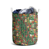 Mele Kalikimaka Pakalana Pikake Lei Laundry Basket Hawaiian Rodeo Paniolo Ulaula Palaka - Polynesian Pride