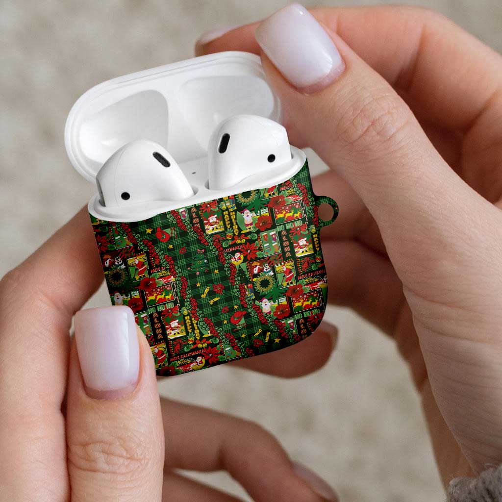 Mele Kalikimaka Pakalana Pikake Lei AirPods Case Hawaiian Rodeo Paniolo Ulaula Palaka - Polynesian Pride