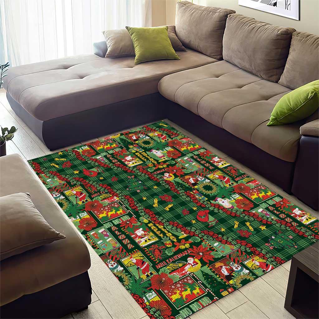 Mele Kalikimaka Pakalana Pikake Lei Area Rug Hawaiian Rodeo Paniolo Ulaula Palaka - Polynesian Pride