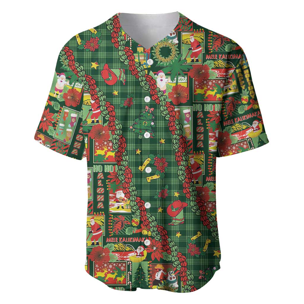 Mele Kalikimaka Pakalana Pikake Lei Baseball Jersey Hawaiian Rodeo Paniolo Ulaula Palaka - Polynesian Pride