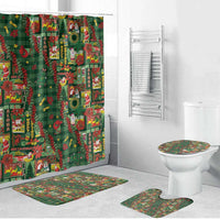 Mele Kalikimaka Pakalana Pikake Lei Bathroom Set Hawaiian Rodeo Paniolo Ulaula Palaka LT9 Bathroom Set (4 pcs) Red - Polynesian Pride