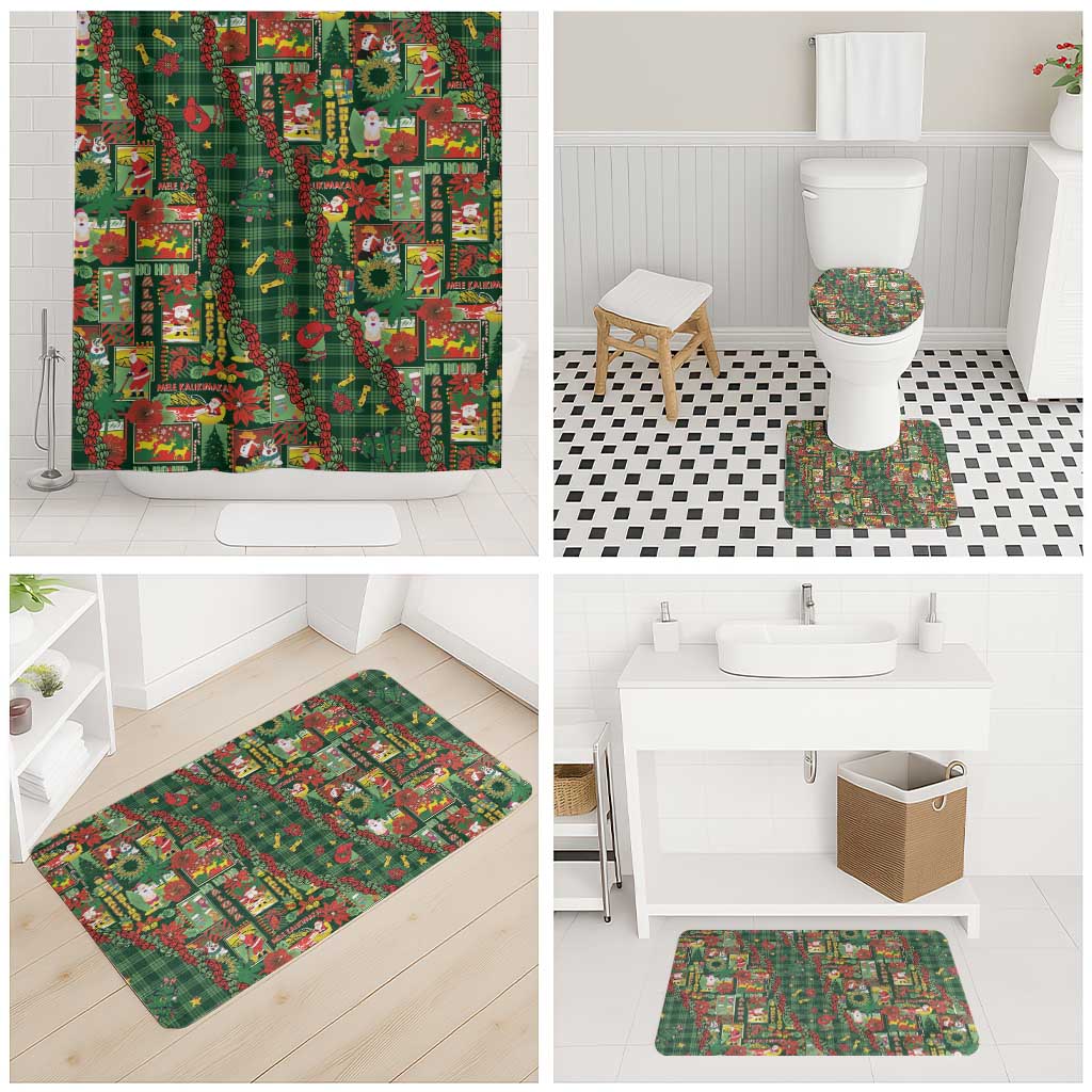 Mele Kalikimaka Pakalana Pikake Lei Bathroom Set Hawaiian Rodeo Paniolo Ulaula Palaka LT9 - Polynesian Pride
