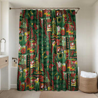 Mele Kalikimaka Pakalana Pikake Lei Bathroom Set Hawaiian Rodeo Paniolo Ulaula Palaka LT9 Shower Curtain Only Red - Polynesian Pride