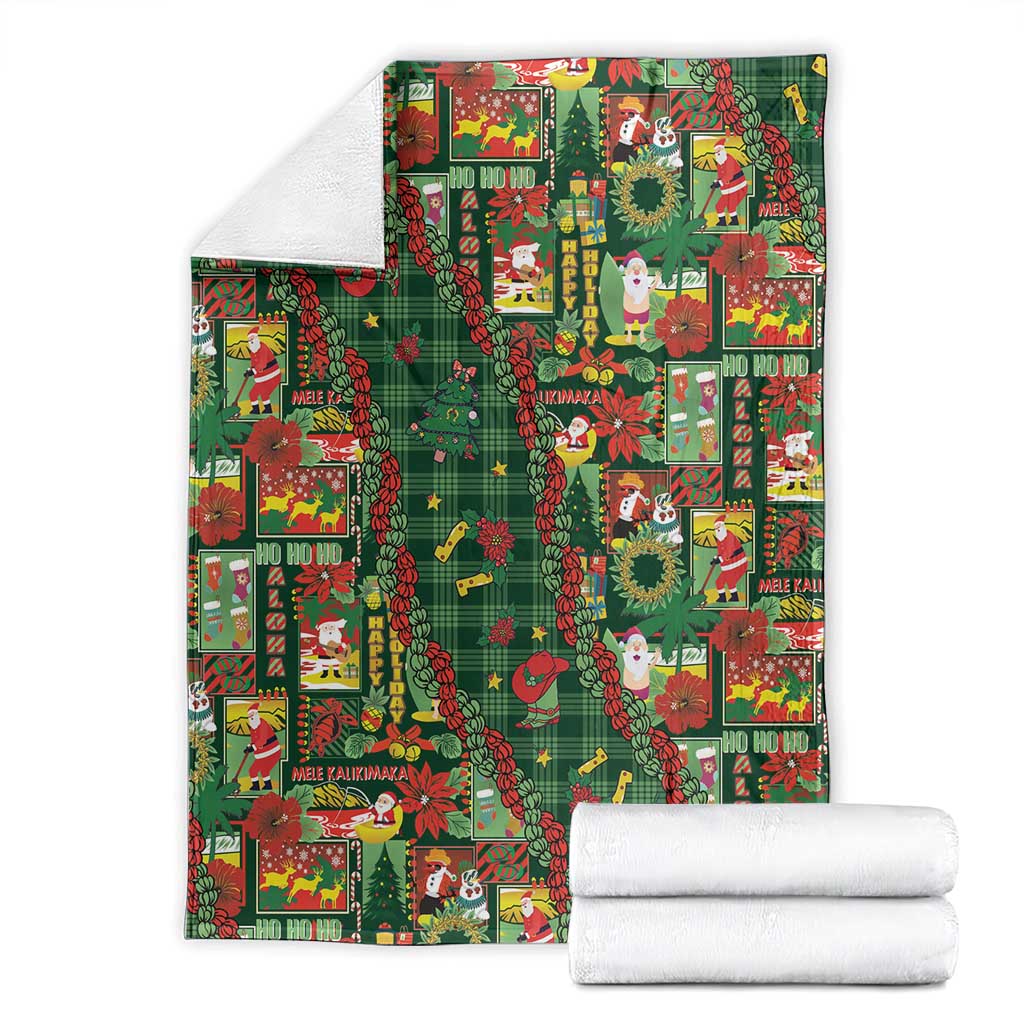 Mele Kalikimaka Pakalana Pikake Lei Blanket Hawaiian Rodeo Paniolo Ulaula Palaka - Polynesian Pride