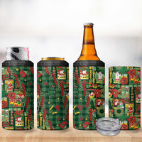 Mele Kalikimaka Pakalana Pikake Lei 4 in 1 Can Cooler Tumbler Hawaiian Rodeo Paniolo Ulaula Palaka LT9 - Polynesian Pride