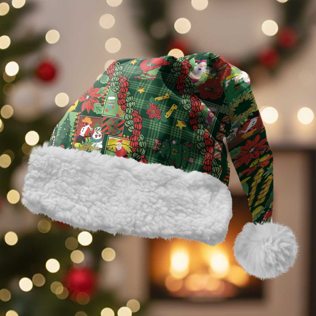 Mele Kalikimaka Pakalana Pikake Lei Christmas Santa Hat Hawaiian Rodeo Paniolo Ulaula Palaka - Polynesian Pride