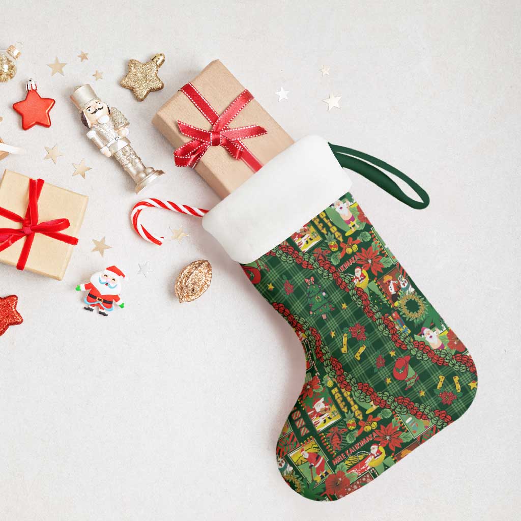 Mele Kalikimaka Pakalana Pikake Lei Christmas Stocking Hawaiian Rodeo Paniolo Ulaula Palaka - Polynesian Pride