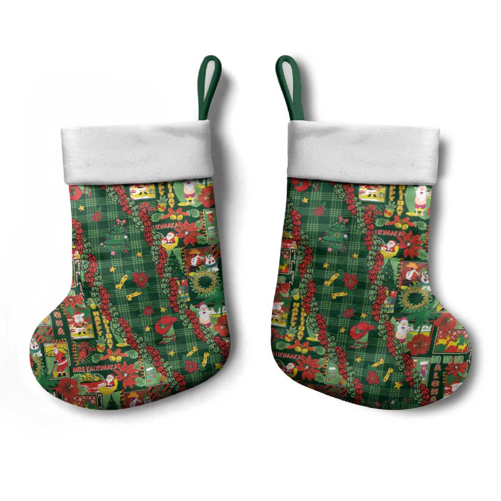 Mele Kalikimaka Pakalana Pikake Lei Christmas Stocking Hawaiian Rodeo Paniolo Ulaula Palaka - Polynesian Pride