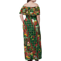 Mele Kalikimaka Pakalana Pikake Lei Family Matching Off Shoulder Maxi Dress and Hawaiian Shirt Hawaiian Rodeo Paniolo Ulaula Palaka LT9 - Polynesian Pride
