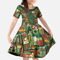 Mele Kalikimaka Pakalana Pikake Lei Family Matching Puletasi and Hawaiian Shirt Hawaiian Rodeo Paniolo Ulaula Palaka LT9 Daughter's Dress Red - Polynesian Pride