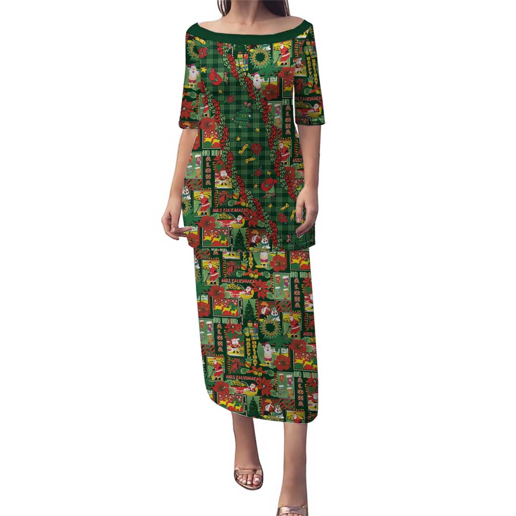Mele Kalikimaka Pakalana Pikake Lei Family Matching Puletasi and Hawaiian Shirt Hawaiian Rodeo Paniolo Ulaula Palaka LT9 Mom's Dress Red - Polynesian Pride