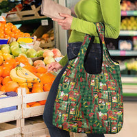 Mele Kalikimaka Pakalana Pikake Lei Grocery Bag Hawaiian Rodeo Paniolo Ulaula Palaka - Polynesian Pride