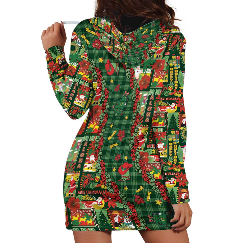 Mele Kalikimaka Pakalana Pikake Lei Hoodie Dress Hawaiian Rodeo Paniolo Ulaula Palaka LT9 - Polynesian Pride