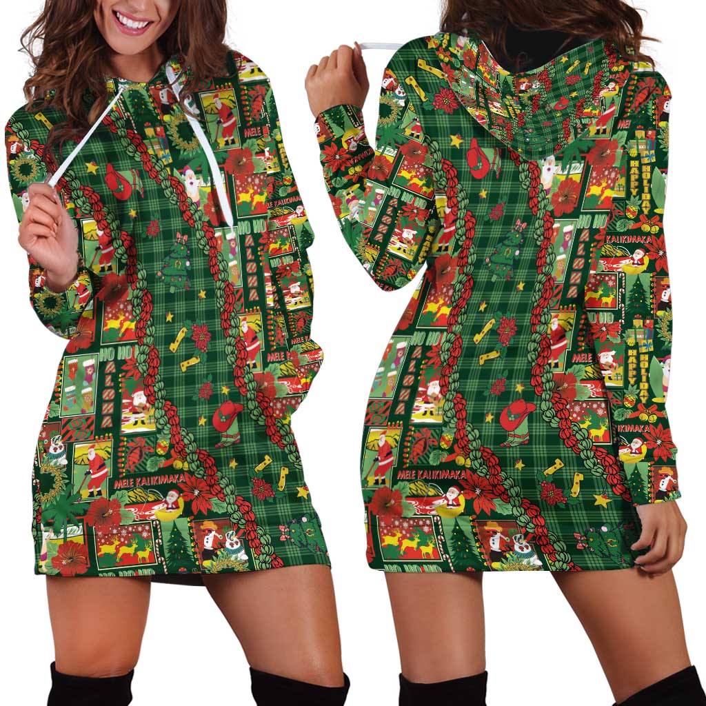 Mele Kalikimaka Pakalana Pikake Lei Hoodie Dress Hawaiian Rodeo Paniolo Ulaula Palaka LT9 - Polynesian Pride