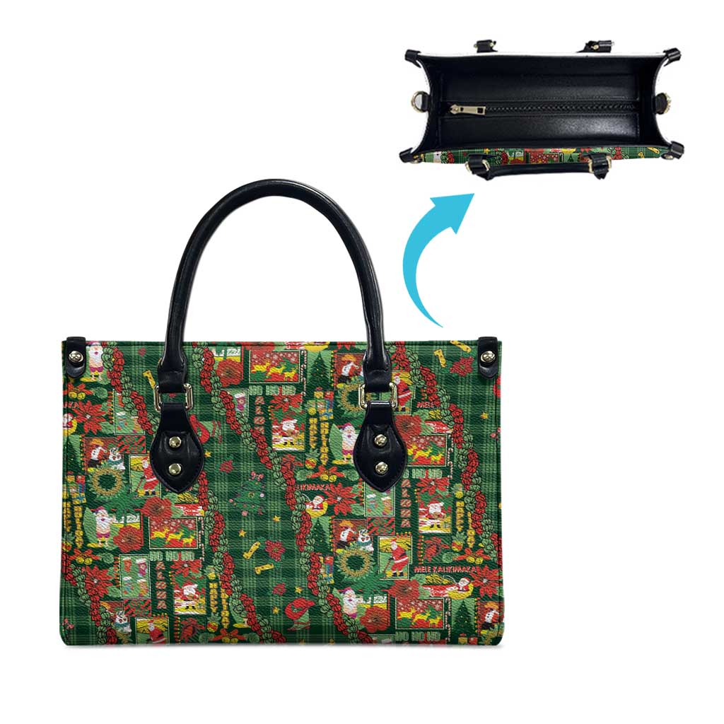 Mele Kalikimaka Pakalana Pikake Lei Leather Bag Hawaiian Rodeo Paniolo Ulaula Palaka - Polynesian Pride