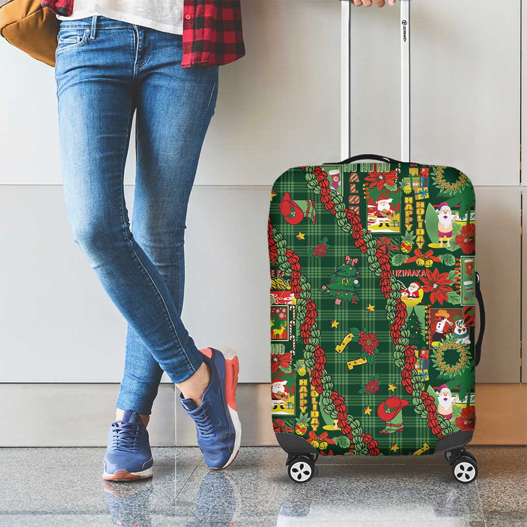 Mele Kalikimaka Pakalana Pikake Lei Luggage Cover Hawaiian Rodeo Paniolo Ulaula Palaka - Polynesian Pride