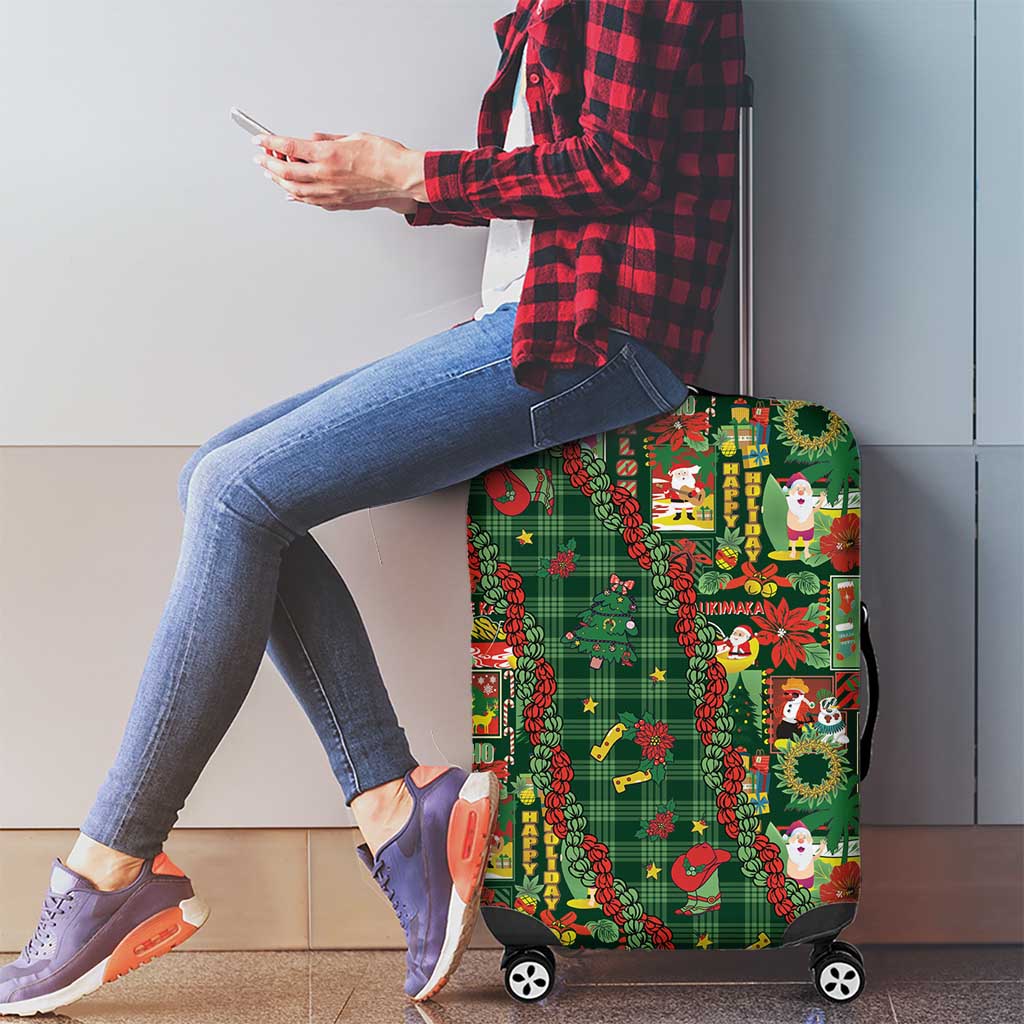 Mele Kalikimaka Pakalana Pikake Lei Luggage Cover Hawaiian Rodeo Paniolo Ulaula Palaka - Polynesian Pride