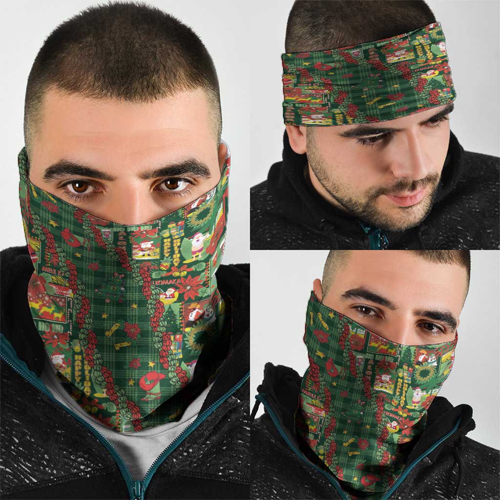 Mele Kalikimaka Pakalana Pikake Lei Neck Gaiter Hawaiian Rodeo Paniolo Ulaula Palaka - Polynesian Pride