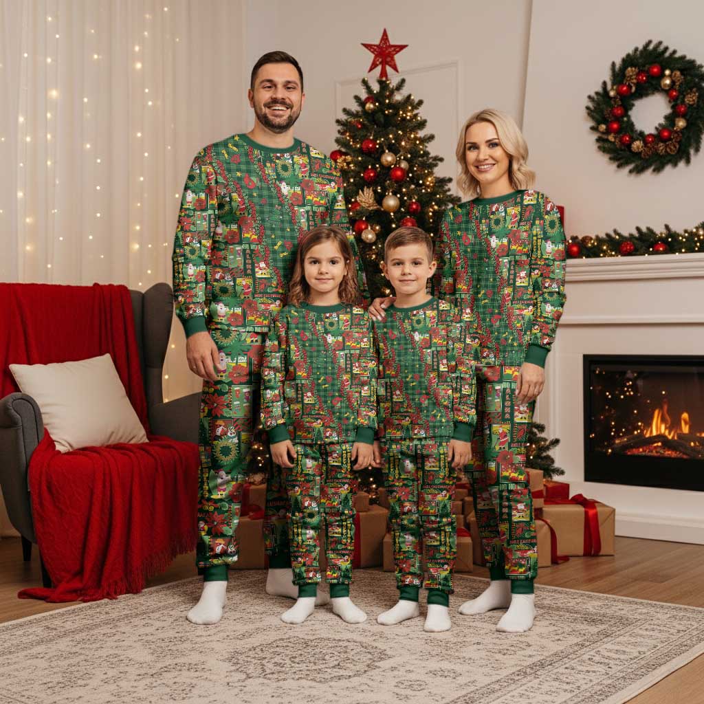 Mele Kalikimaka Pakalana Pikake Lei Christmas Pajama Set Hawaiian Rodeo Paniolo Ulaula Palaka - Polynesian Pride