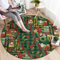 Mele Kalikimaka Pakalana Pikake Lei Round Carpet Hawaiian Rodeo Paniolo Ulaula Palaka - Polynesian Pride