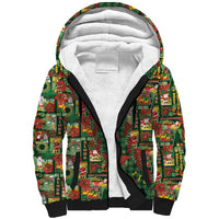 Mele Kalikimaka Pakalana Pikake Lei Sherpa Hoodie Hawaiian Rodeo Paniolo Ulaula Palaka LT9 Unisex Red - Polynesian Pride