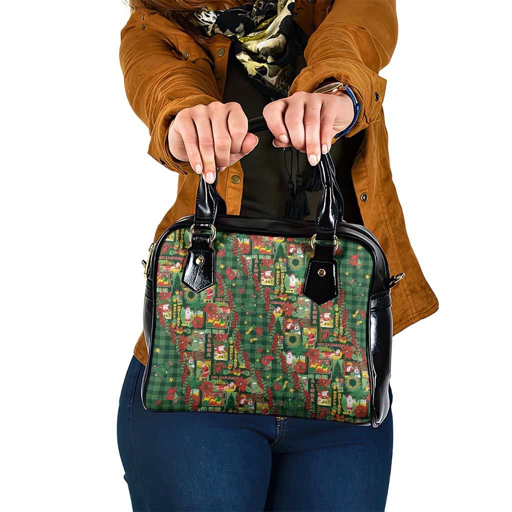 Mele Kalikimaka Pakalana Pikake Lei Shoulder Handbag Hawaiian Rodeo Paniolo Ulaula Palaka - Polynesian Pride