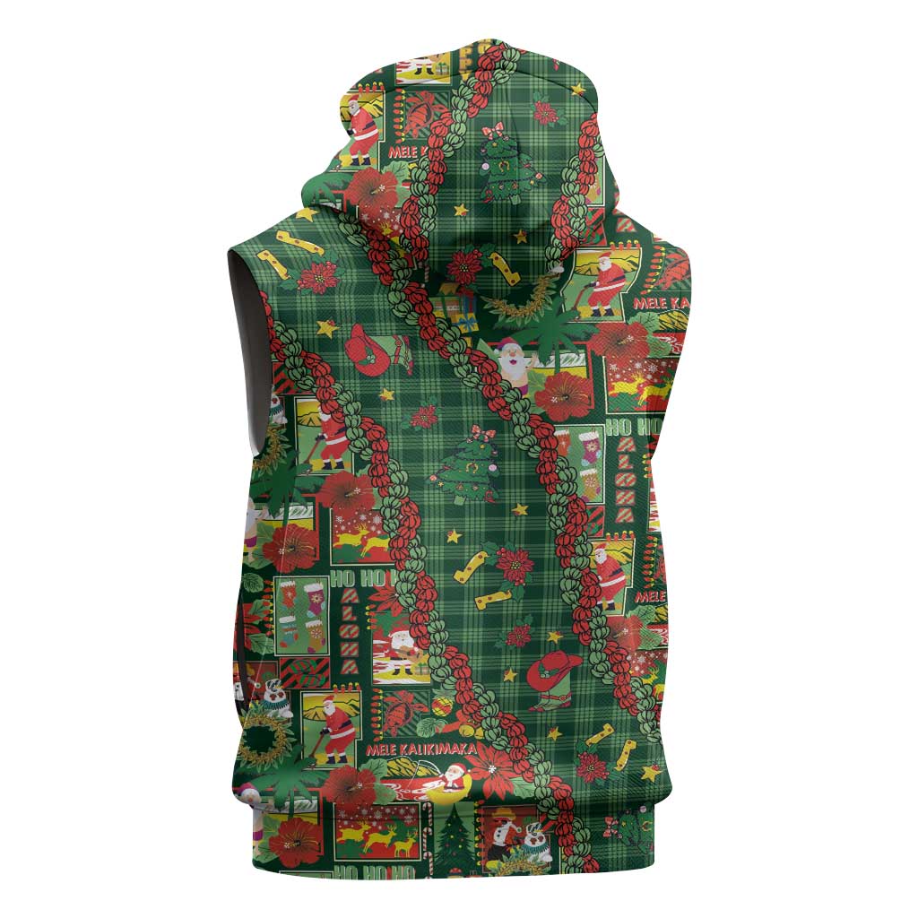 Mele Kalikimaka Pakalana Pikake Lei Sleeveless Zip Hoodie Hawaiian Rodeo Paniolo Ulaula Palaka LT9 - Polynesian Pride