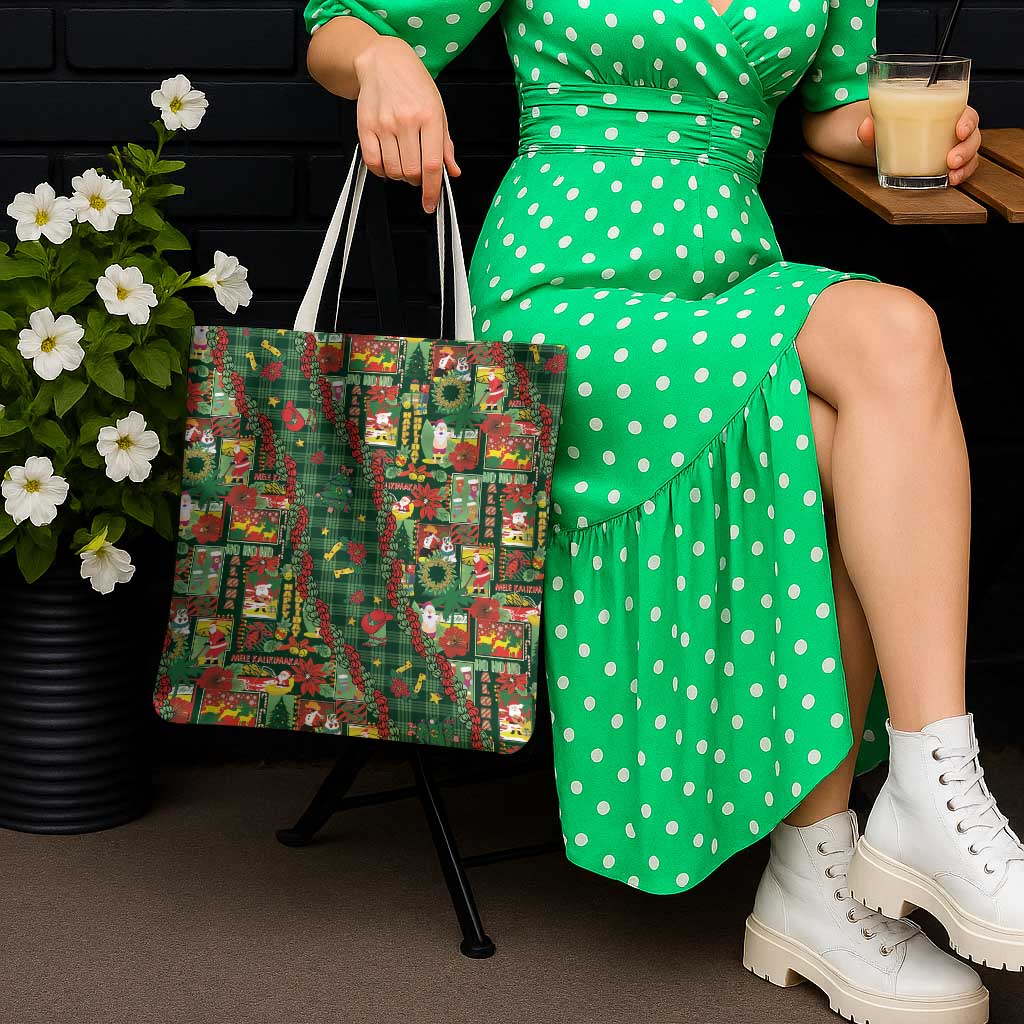 Mele Kalikimaka Pakalana Pikake Lei Tote Bag Hawaiian Rodeo Paniolo Ulaula Palaka - Polynesian Pride
