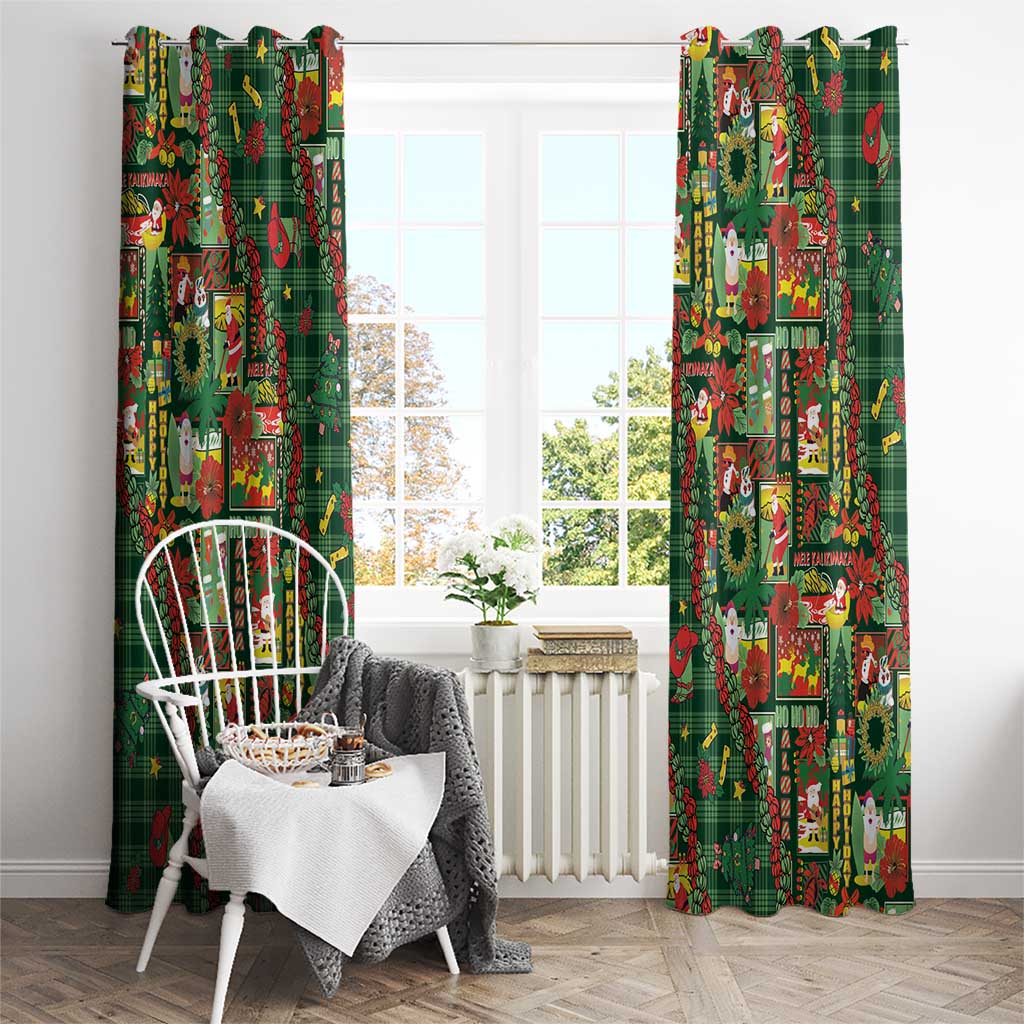 Mele Kalikimaka Pakalana Pikake Lei Window Curtain Hawaiian Rodeo Paniolo Ulaula Palaka - Polynesian Pride