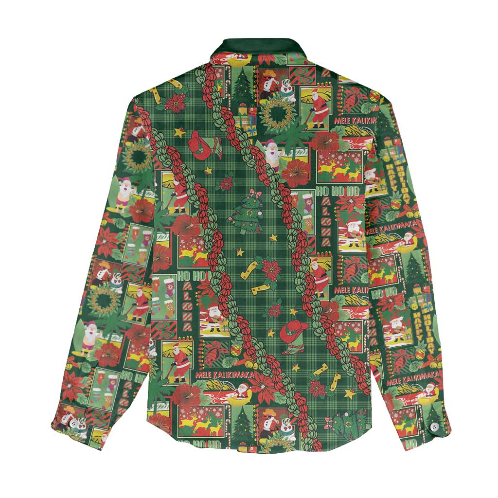 Mele Kalikimaka Pakalana Pikake Lei Women Casual Shirt Hawaiian Rodeo Paniolo Ulaula Palaka LT9 - Polynesian Pride