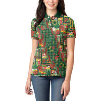 Mele Kalikimaka Pakalana Pikake Lei Women Polo Shirt Hawaiian Rodeo Paniolo Ulaula Palaka LT9 - Polynesian Pride