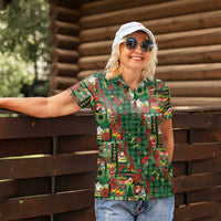 Mele Kalikimaka Pakalana Pikake Lei Women Polo Shirt Hawaiian Rodeo Paniolo Ulaula Palaka LT9 - Polynesian Pride
