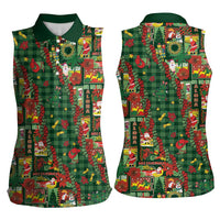 Mele Kalikimaka Pakalana Pikake Lei Women Sleeveless Polo Shirt Hawaiian Rodeo Paniolo Ulaula Palaka LT9 - Polynesian Pride