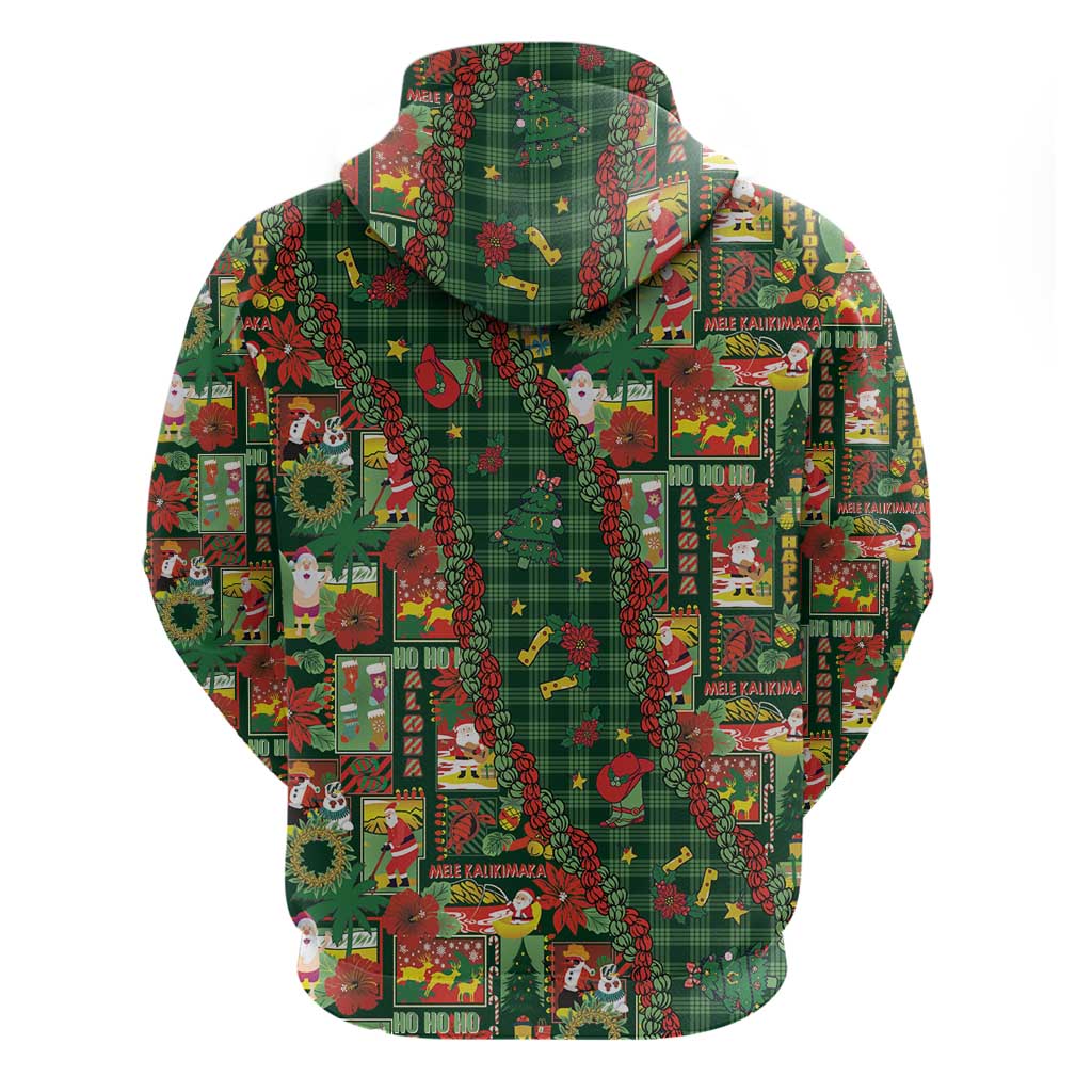 Mele Kalikimaka Pakalana Pikake Lei Zip Hoodie Hawaiian Rodeo Paniolo Ulaula Palaka - Polynesian Pride