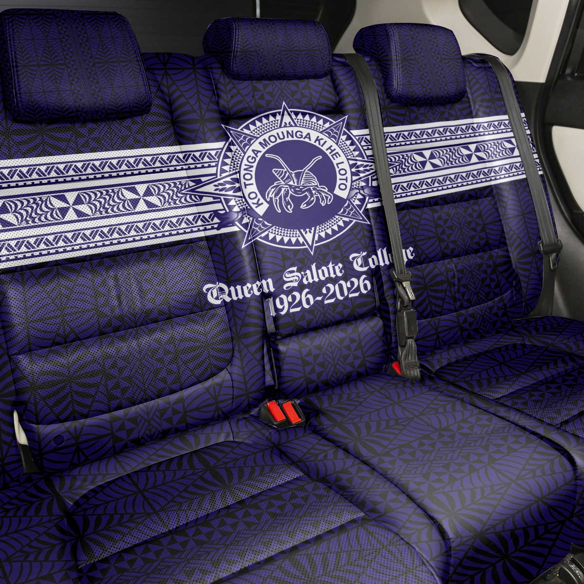 Tonga Queen Salote College 100 years Back Car Seat Cover QSC 1926-2026 Tongan Pattern