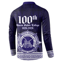 Tonga Queen Salote College 100 years Button Sweatshirt QSC 1926-2026 Tongan Pattern