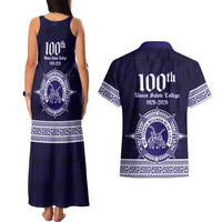 Tonga Queen Salote College 100 years Couples Matching Tank Maxi Dress and Hawaiian Shirt QSC 1926-2026 Tongan Pattern