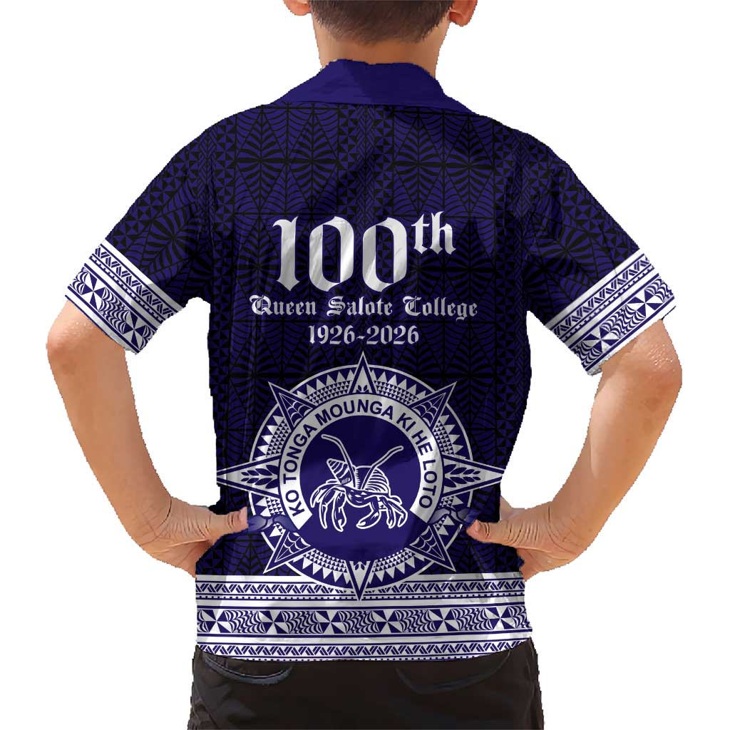 Tonga Queen Salote College 100 years Family Matching Short Sleeve Bodycon Dress and Hawaiian Shirt QSC 1926-2026 Tongan Pattern LT9 - Polynesian Pride