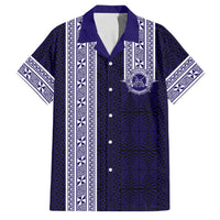 Tonga Queen Salote College 100 years Family Matching Summer Maxi Dress and Hawaiian Shirt QSC 1926-2026 Tongan Pattern LT9 Dad's Shirt - Short Sleeve Blue - Polynesian Pride