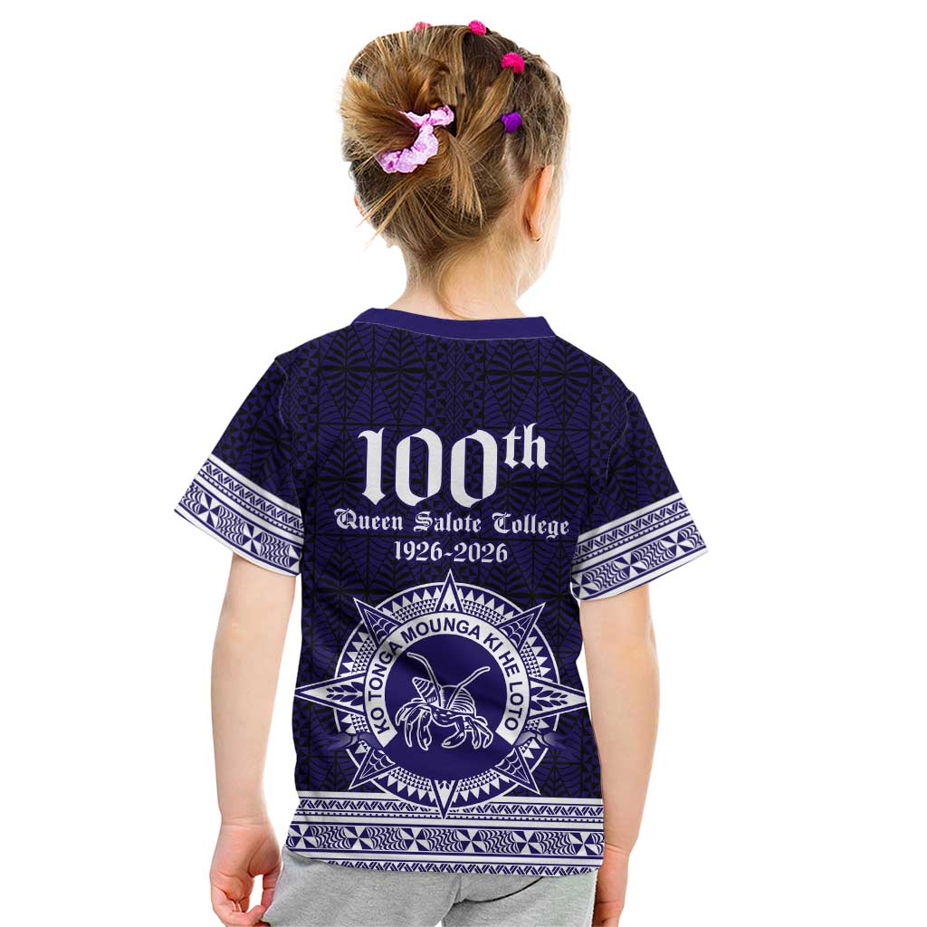 Tonga Queen Salote College 100 years Kid T Shirt QSC 1926-2026 Tongan Pattern