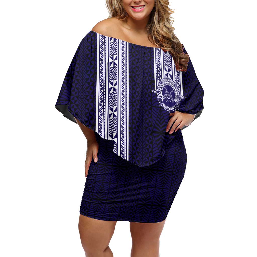 Tonga Queen Salote College 100 years Off Shoulder Short Dress QSC 1926-2026 Tongan Pattern