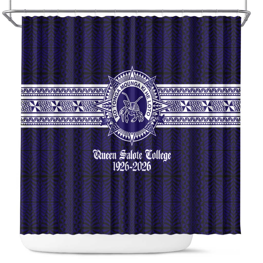 Tonga Queen Salote College 100 years Shower Curtain QSC 1926-2026 Tongan Pattern