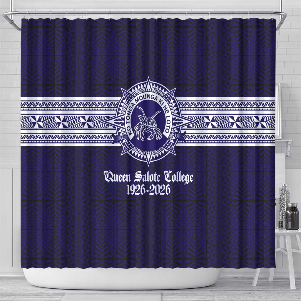 Tonga Queen Salote College 100 years Shower Curtain QSC 1926-2026 Tongan Pattern